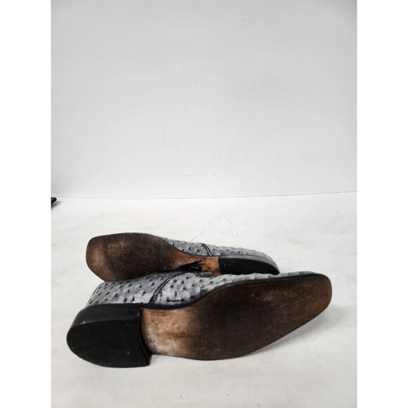 Stacy Adams Mens Roselli Oxford Shoes Size 9M Gray Textured Leather Lace Up - Picture 9 of 12